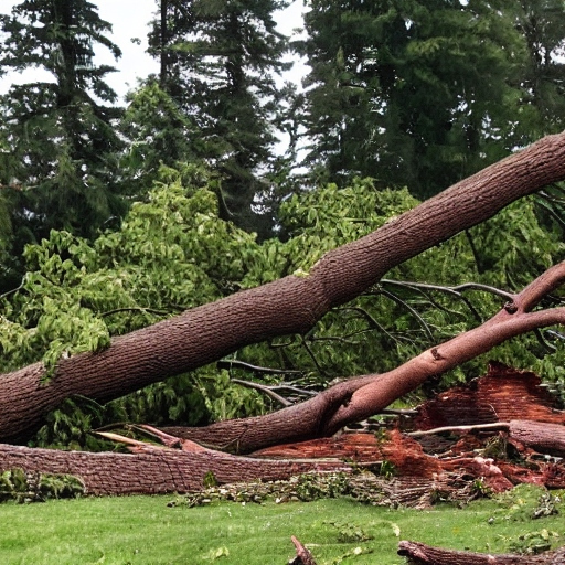 fallen down trees after wind storm